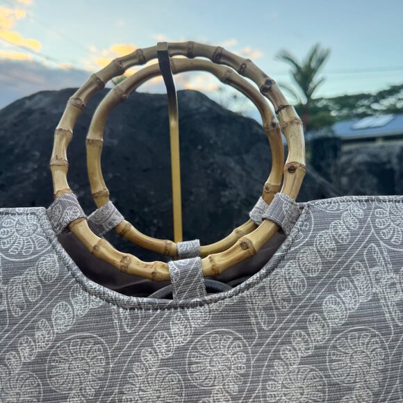 Manaola Kinolau Collection Bamboo Handle Tote Bag - Picture 6 of 10